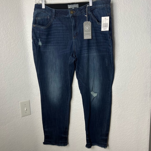 Wit & Wisdom High Rise Skinny Distressed Raw Hem Denim Jean - Picture 15 of 15